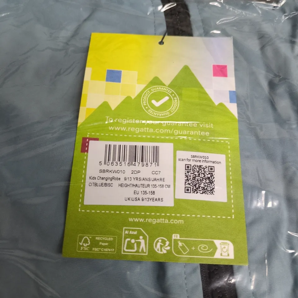 REGATTA KIDS CHANGING ROBE – BLUE, UK 9-13 YEARS (135-158 CM)