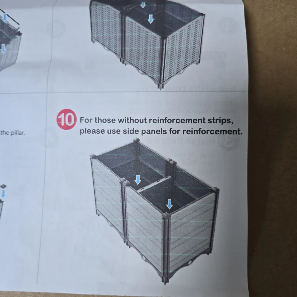 BOXED GREY PLASTIC RATTAN TEXTURE RAISED GARDEN BED PLANTER BOX