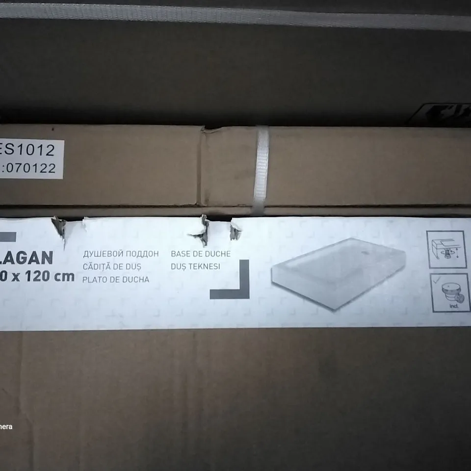 BOXED LAGAN 80X120CM WHITE SHOWER BASE
