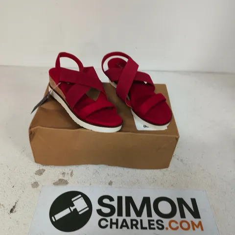 LASCANA WEDGE RED WOMEN'S SANDALS WITH CRISS-CROSS STRAPS SIZE EU 40