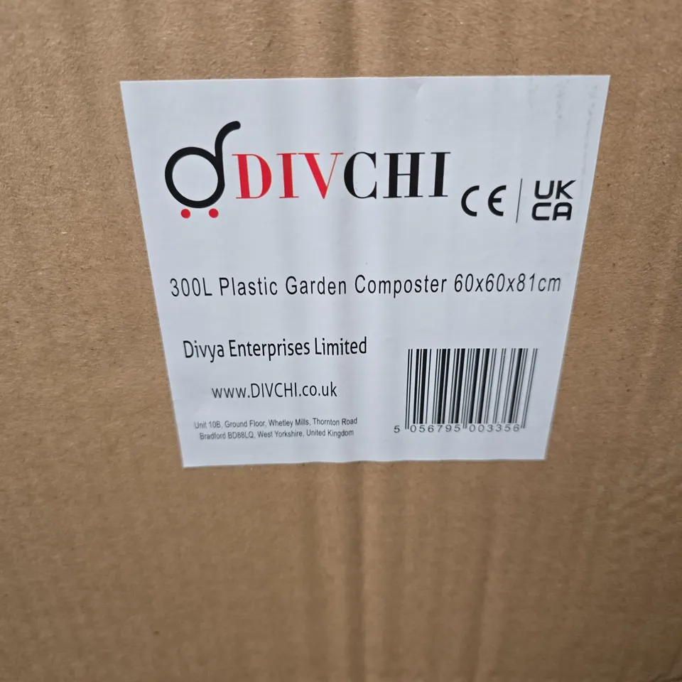 DIVCHI 300L PLASTIC GARDEN COMPOSTER – 60X60X81CM