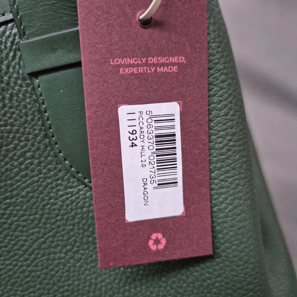 RADLEY LONDON GREEN PEBBLED LEATHER HANDBAG