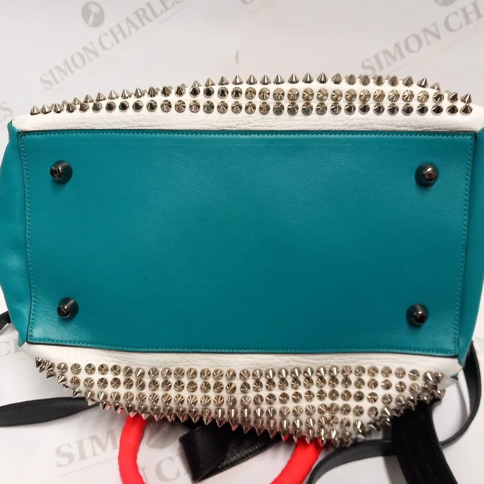 CHRISTIAN LOUBOUTIN PANETTONE SMALL CALF NEVADA/SPIKES BAG