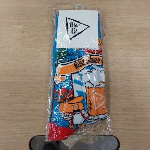 BOX OF BRAND NEW BIER CO OKTOBERFEST SOCKS // APPROXIMATELY 320 PAIRS (1 BOX)