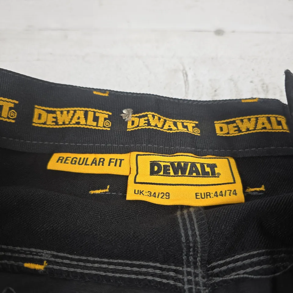 DEWALT WORK TROUSERS (MEN'S) – BLACK, UK 34/29
