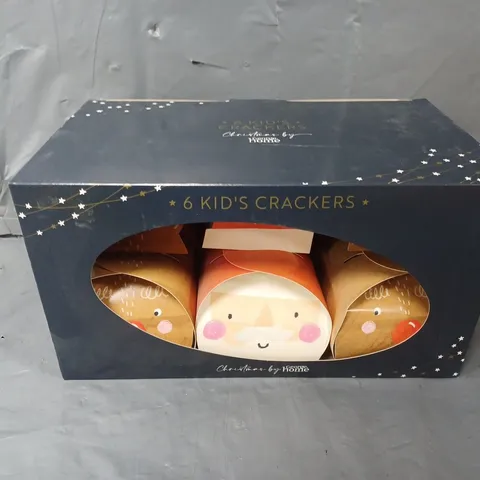 6 BOXED SANTA & RUDOLPH KIDS' PREMIUM CHRISTMAS CRACKERS