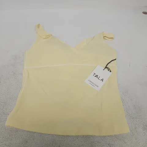 TALA CONTRAST PIPING VEST – LEMON YELLOW – UK SIZE L