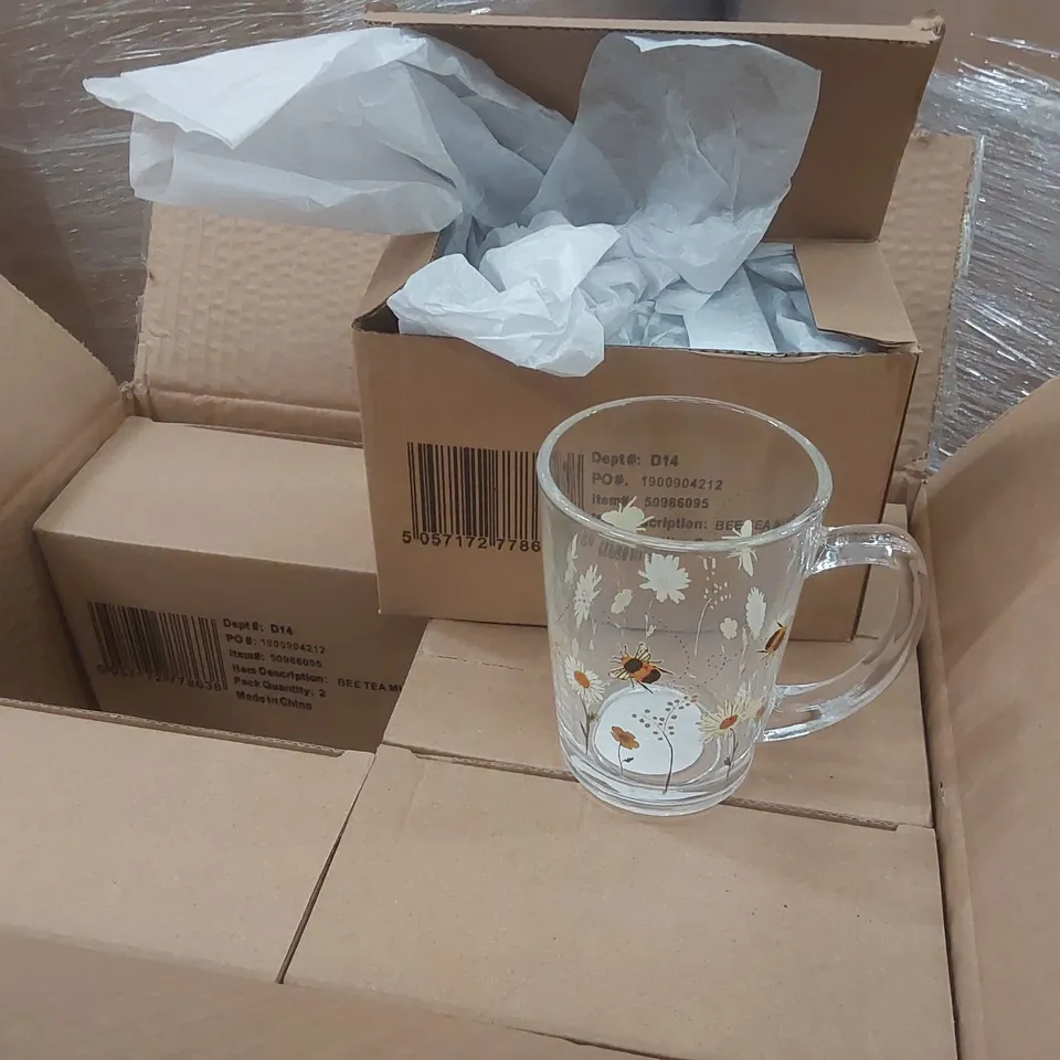 PALLET CONTAINING A VERY LARGE QUANTITY OF STATUS 16" STAND FANS, BEE TEA MUGS