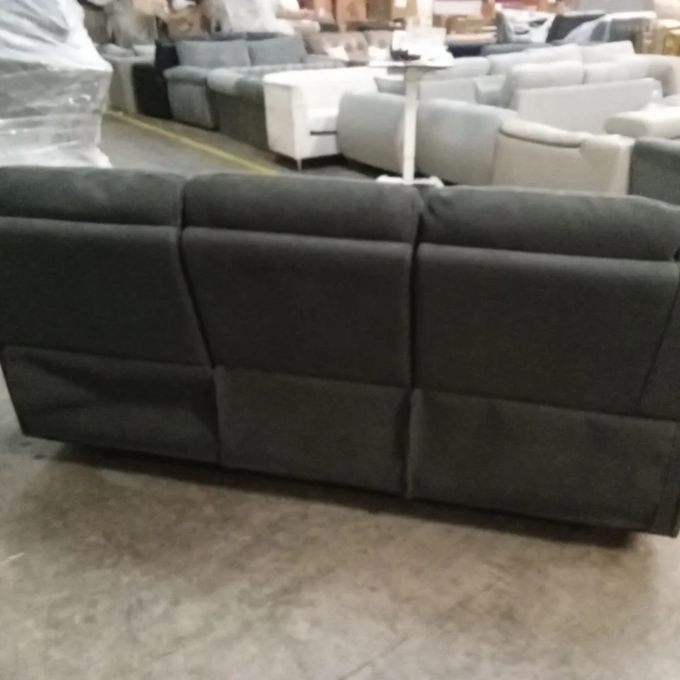 ALBION FABRIC 3 SEATER HIGH BACK MANUAL RECLINER SOFA - CHARCOAL RRP £749