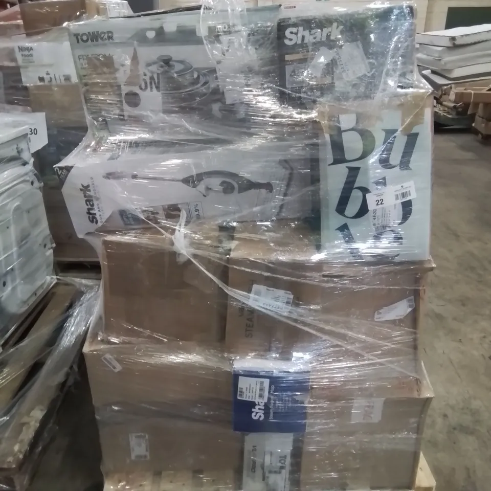 PALLET OF APPROXIMATELY 23 UNPROCESSED RAW RETURN HOUSEHOLD AND ELECTRICAL GOODS TO INCLUDE;