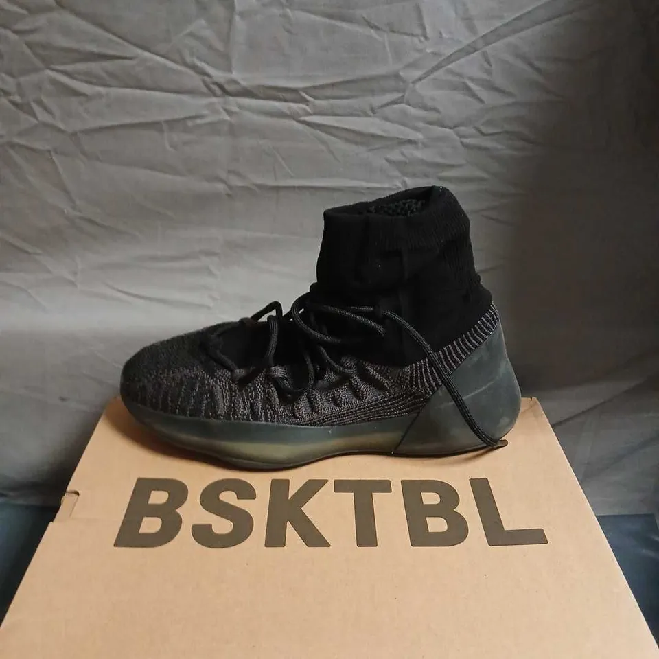ADIDAS YZY BSKTBL KNIT SNEAKERS – SLATE/ONYX, UK SIZE NOT SHOWN (US 7.5 / EU 41 1/3)