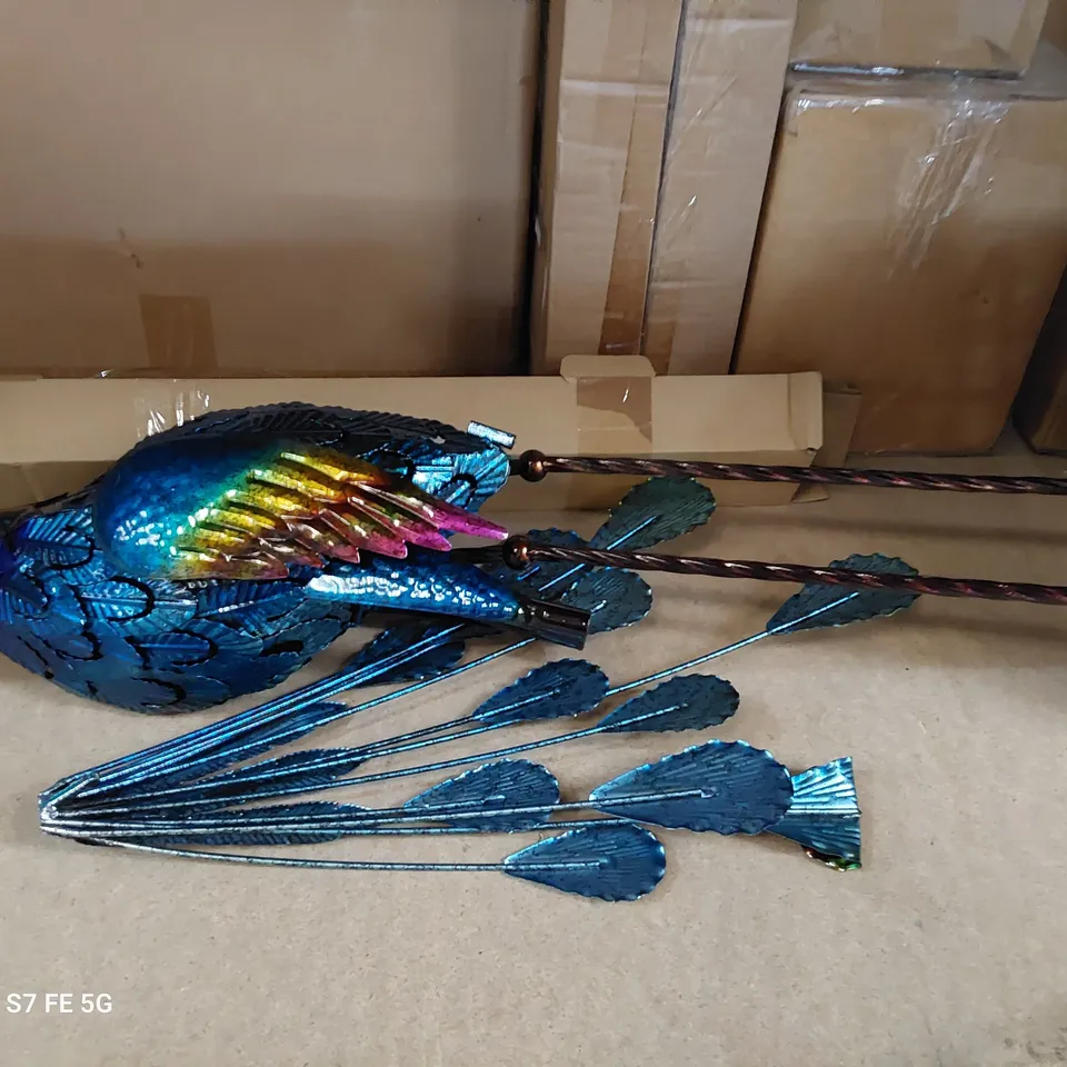 METAL PEACOCK GARDEN ORNAMENT 