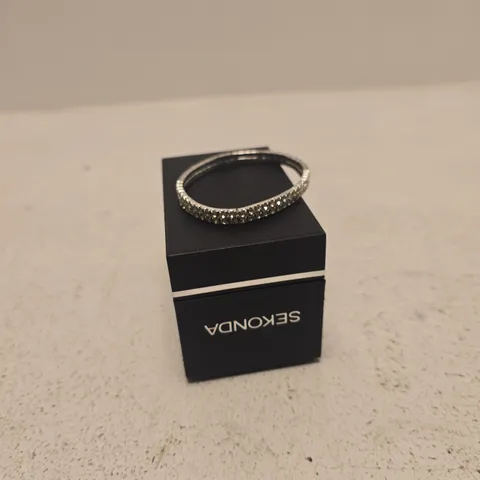 SEKONDA PAVÉ CRYSTAL BRACELET – SILVER-TONE, BOXED