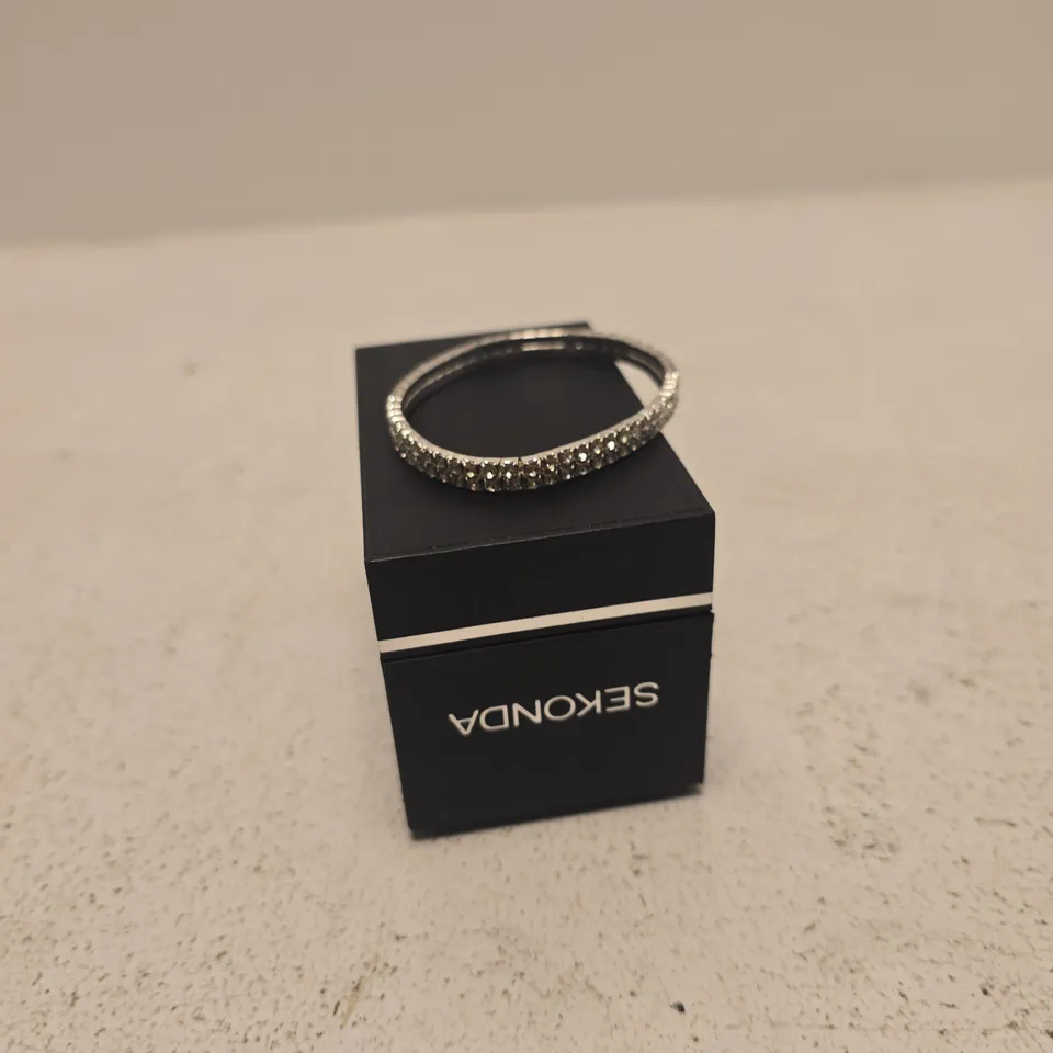 SEKONDA PAVÉ CRYSTAL BRACELET – SILVER-TONE, BOXED