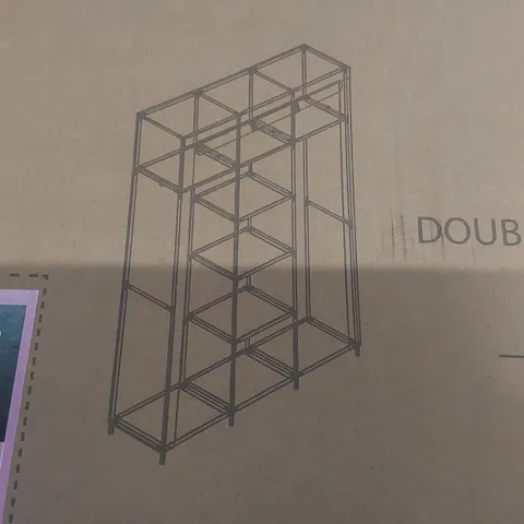 BOXED DOUBLE FABRIC WARDROBE - GREY