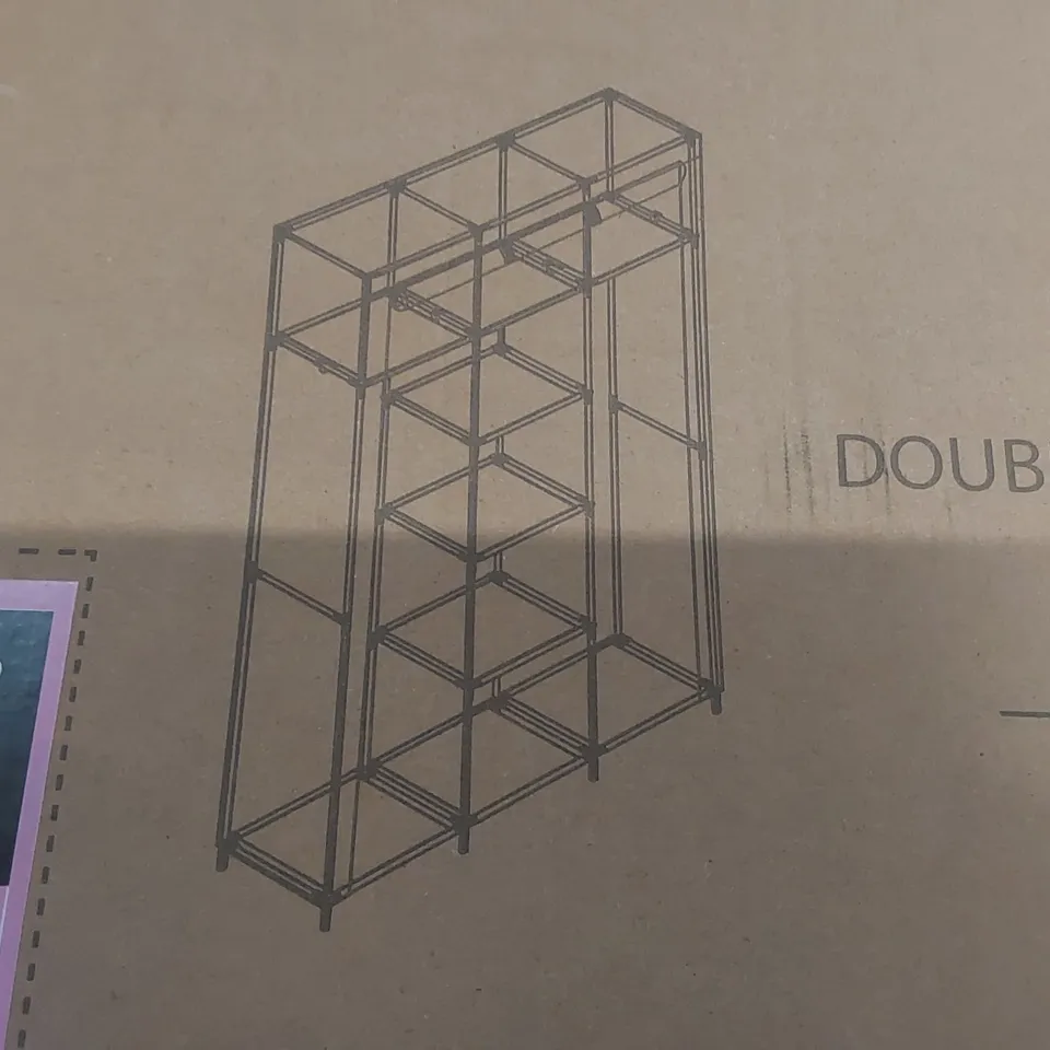 BOXED DOUBLE FABRIC WARDROBE - GREY