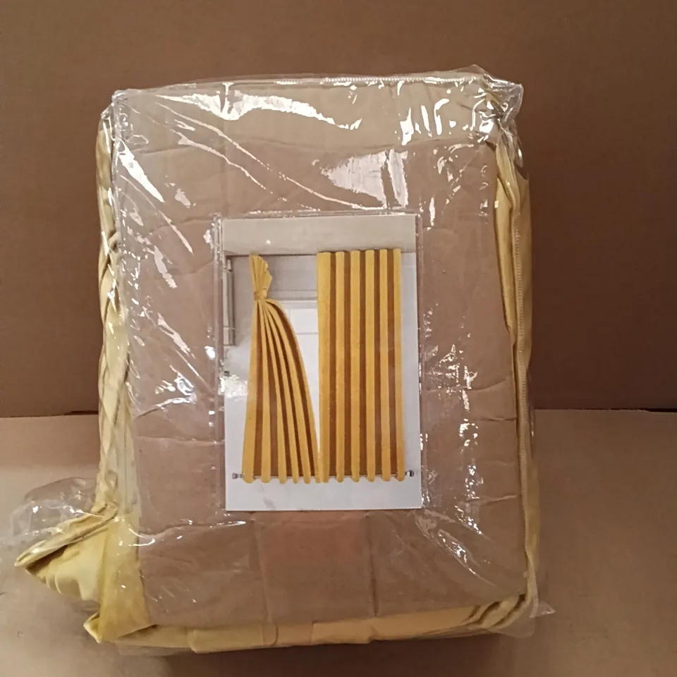 BAGGED VELVET WINDOW CURTAINS, 229X229cm - EYELET OCHRE 