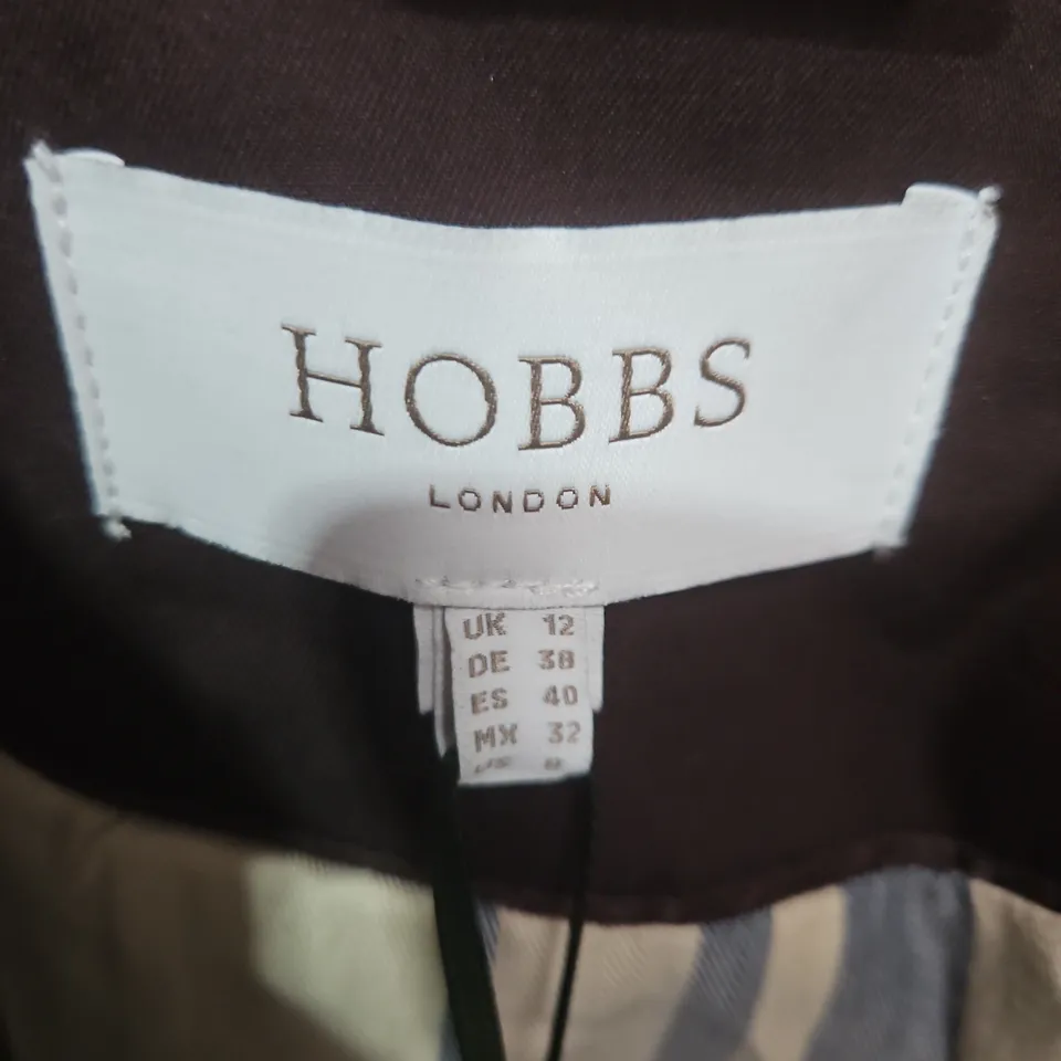 HOBBS LONDON WOMEN'S JACKET UK 12 – BROWN