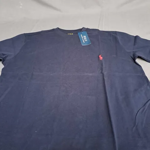 POLO RALPH LAUREN NAVY T-SHIRT  - SMALL