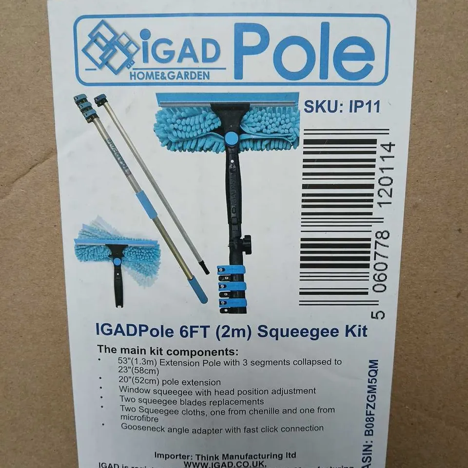 BOXED IGAD 6FT POLE SQUEEGEE KIT