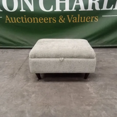 SANREMO FABRIC STORAGE FOOTSTOOL - OLIVE GREEN