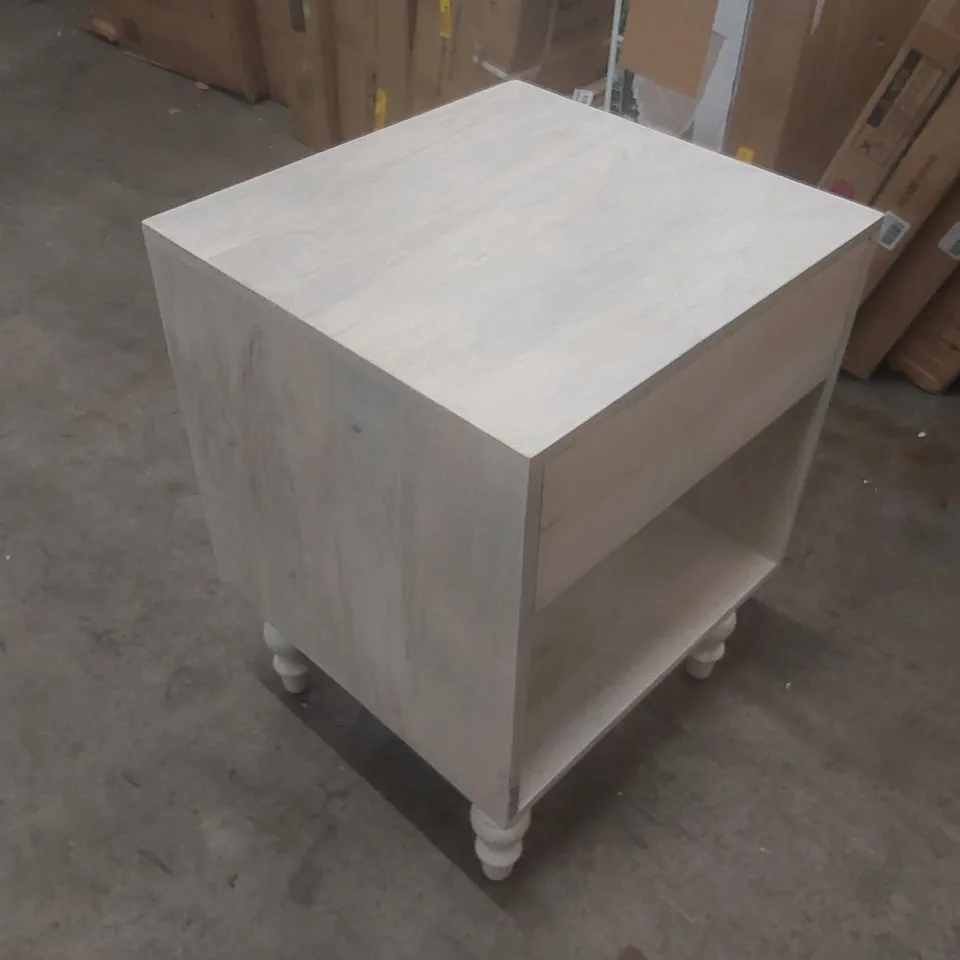 ORLEANS SOLID WOOD BEDSIDE TABLE COLOUR: WHITEWASH