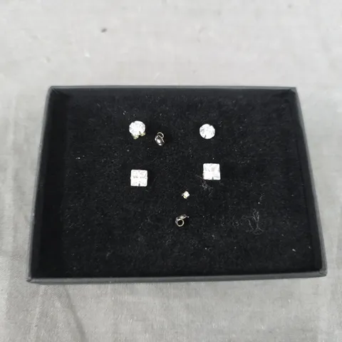 THE LOVE COLLECTION 9CT WHITE GOLD SET OF TWO 5MM CUBIC ZIRCONIA STUD EARRINGS