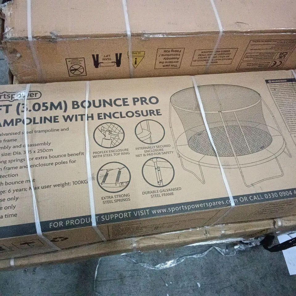 BOXED SPORTSLINE 10FT BOUNCE PRO TRAMPOLINE WITH ENCLOSURE RRP £339