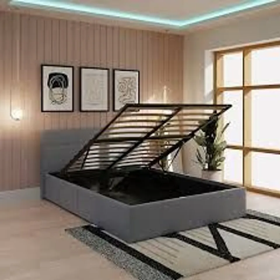 BOXED END LIFT OTTOMAN SMALL DOUBLE BED (2 BOXES)