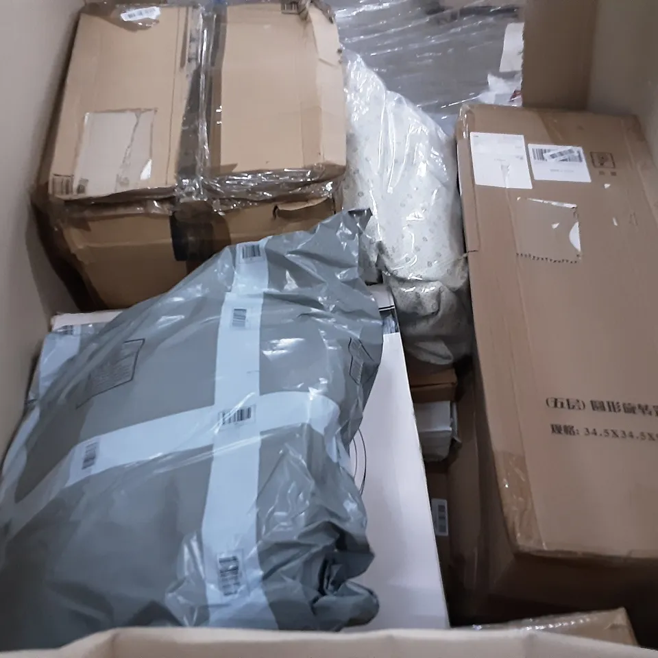 PALLET OF ASSORTED PRODUCTS INCLUDING ALUMINIUM FRAME WHITE BOARD, PARASOL BASE, HOMIDEC, COMHOMA OFFICE CHAIR, DOUBLE LED CEILING LIGHT, ROTARY WASHING LINE