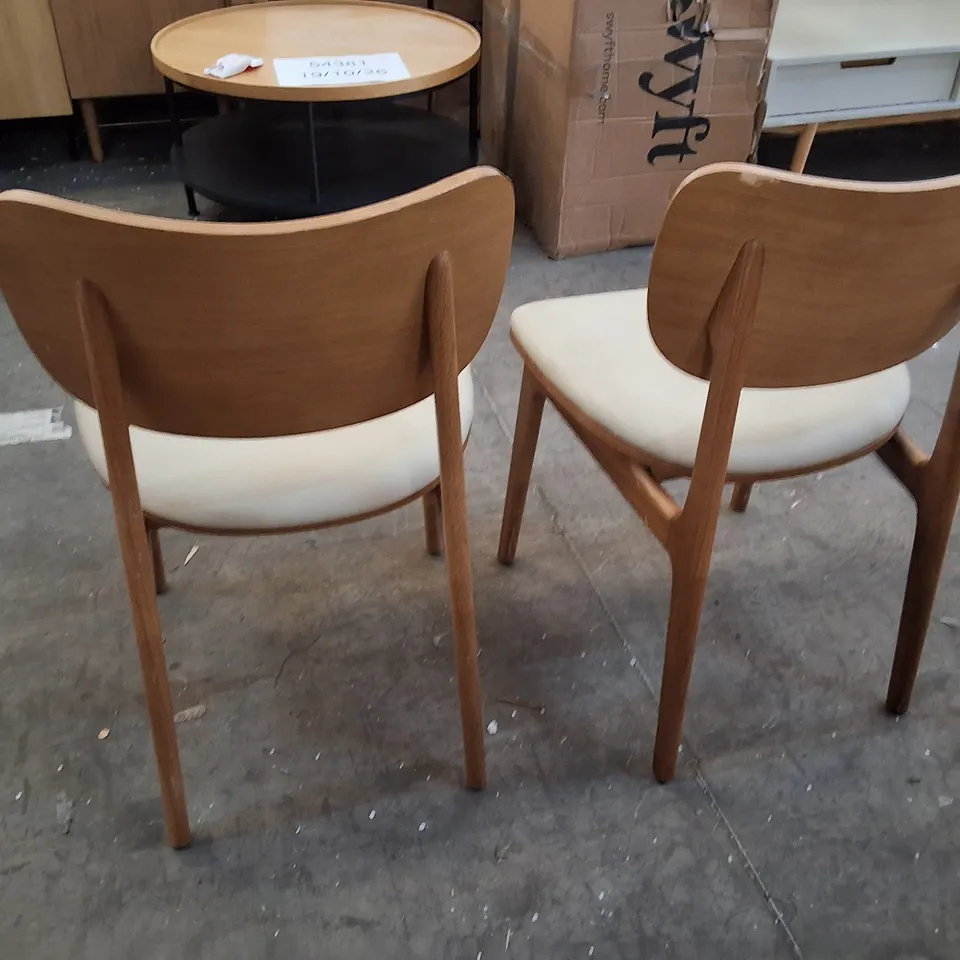 SWYFT SET OF 2 DINING CHAIR 02 - OAK/OYSTER LEATHER