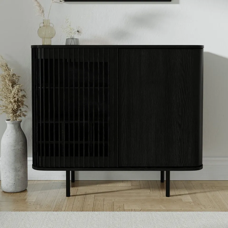 JAREL BLACKENED OAK DRINKS CABINET 