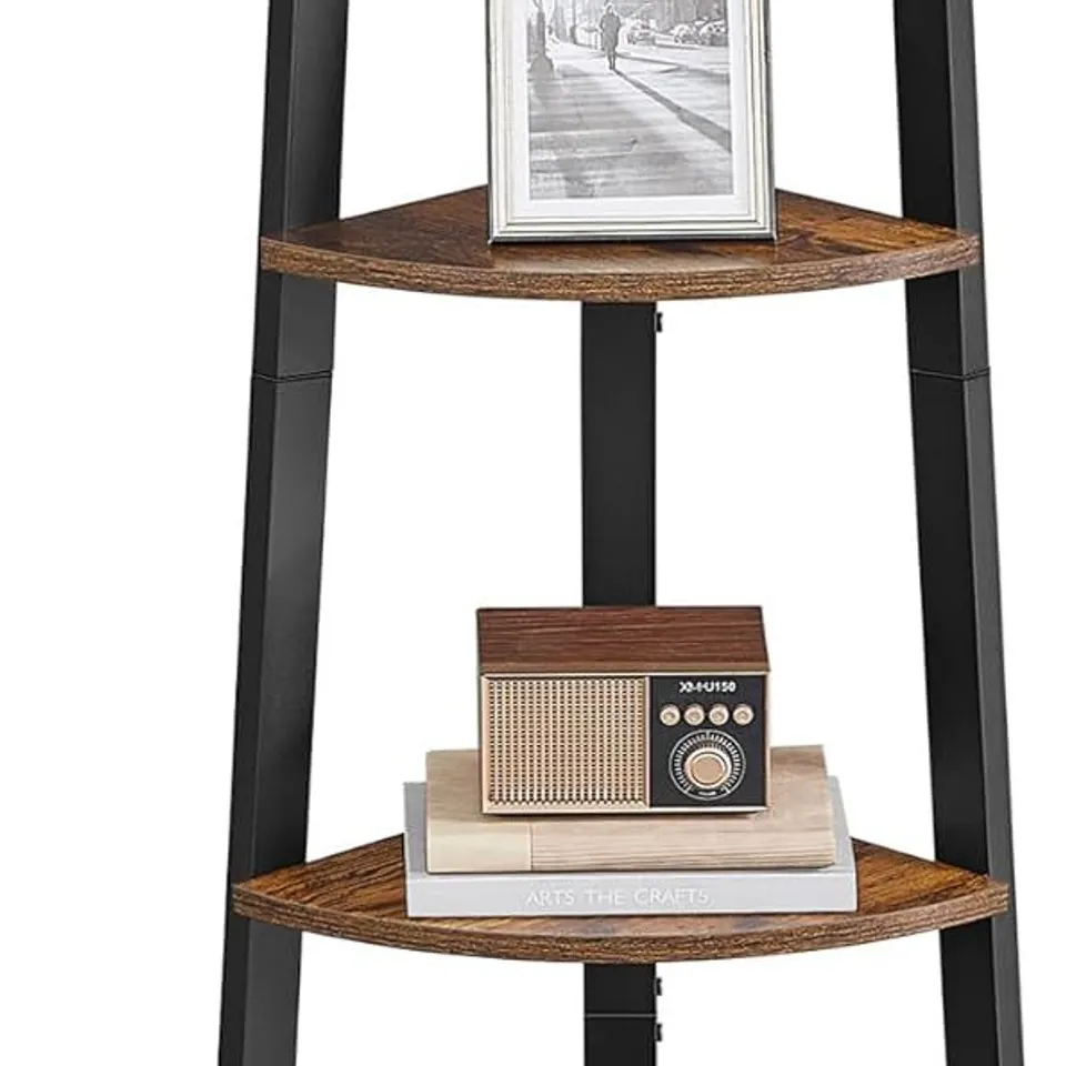 BOXED VASAGLE - CORNER SHELF BOOKCASE - 4 TIER LADDER SHELF - STORAGE UNIT