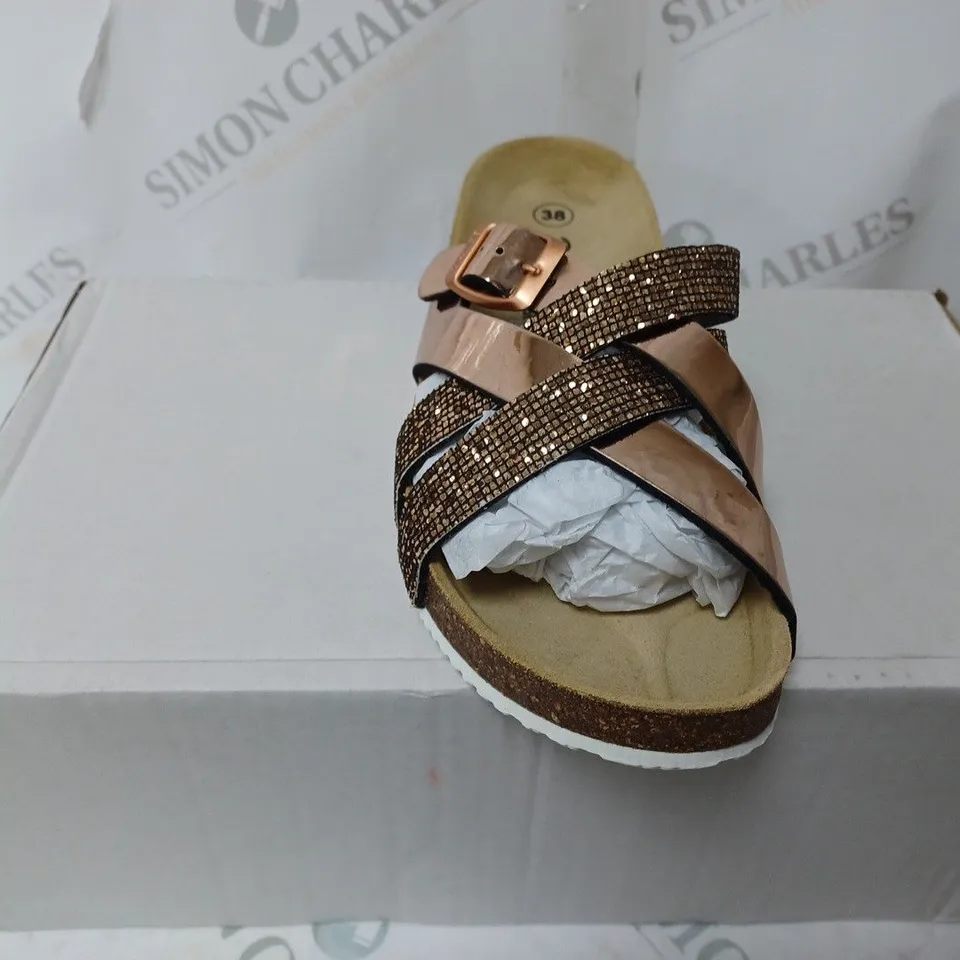 BONOVA ROSE GOLD SANDALS SIZE 5