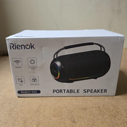 RIENOK MODEL S15 PORTABLE SPEAKER BOXED