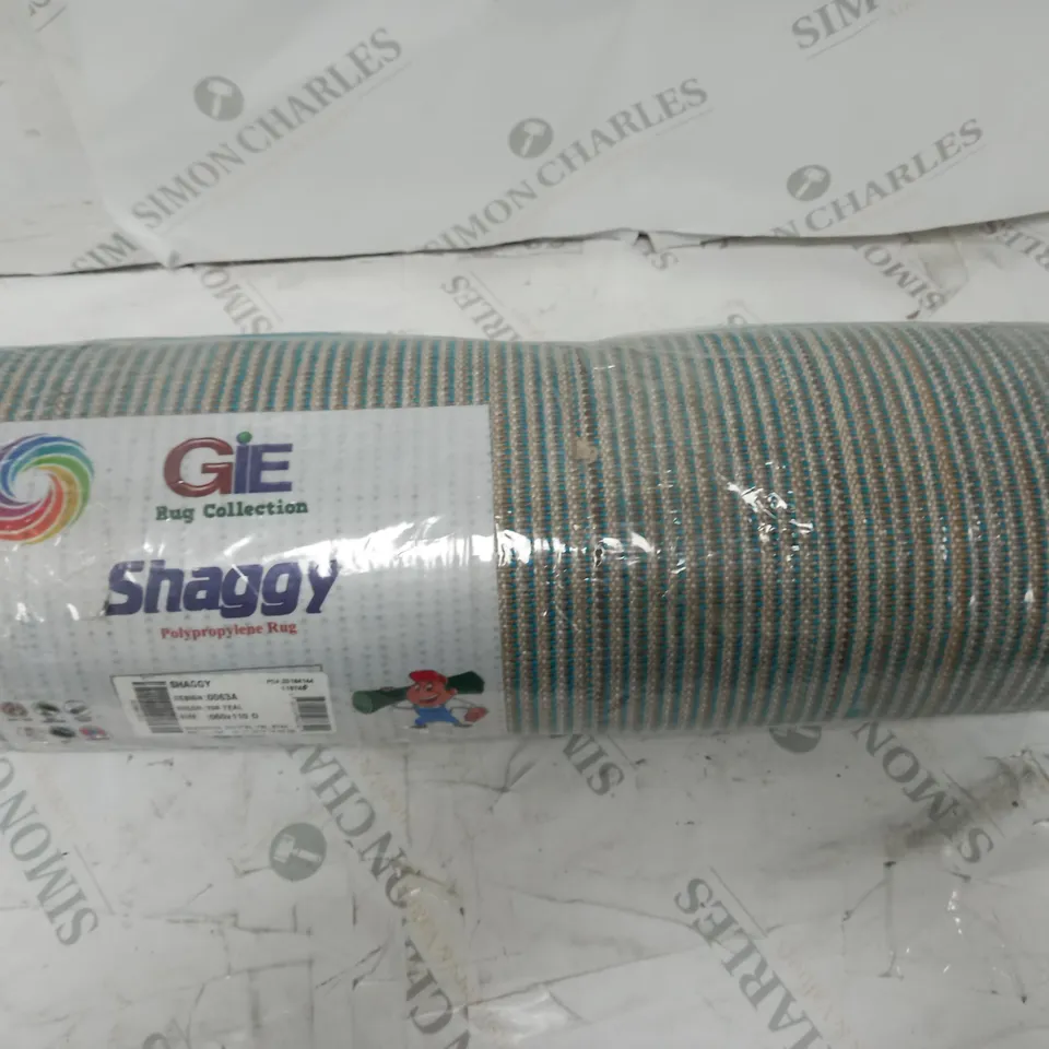 GIE SHAGGY EULALIA AREA RUG IN TEAL BLUE - 60X110CM