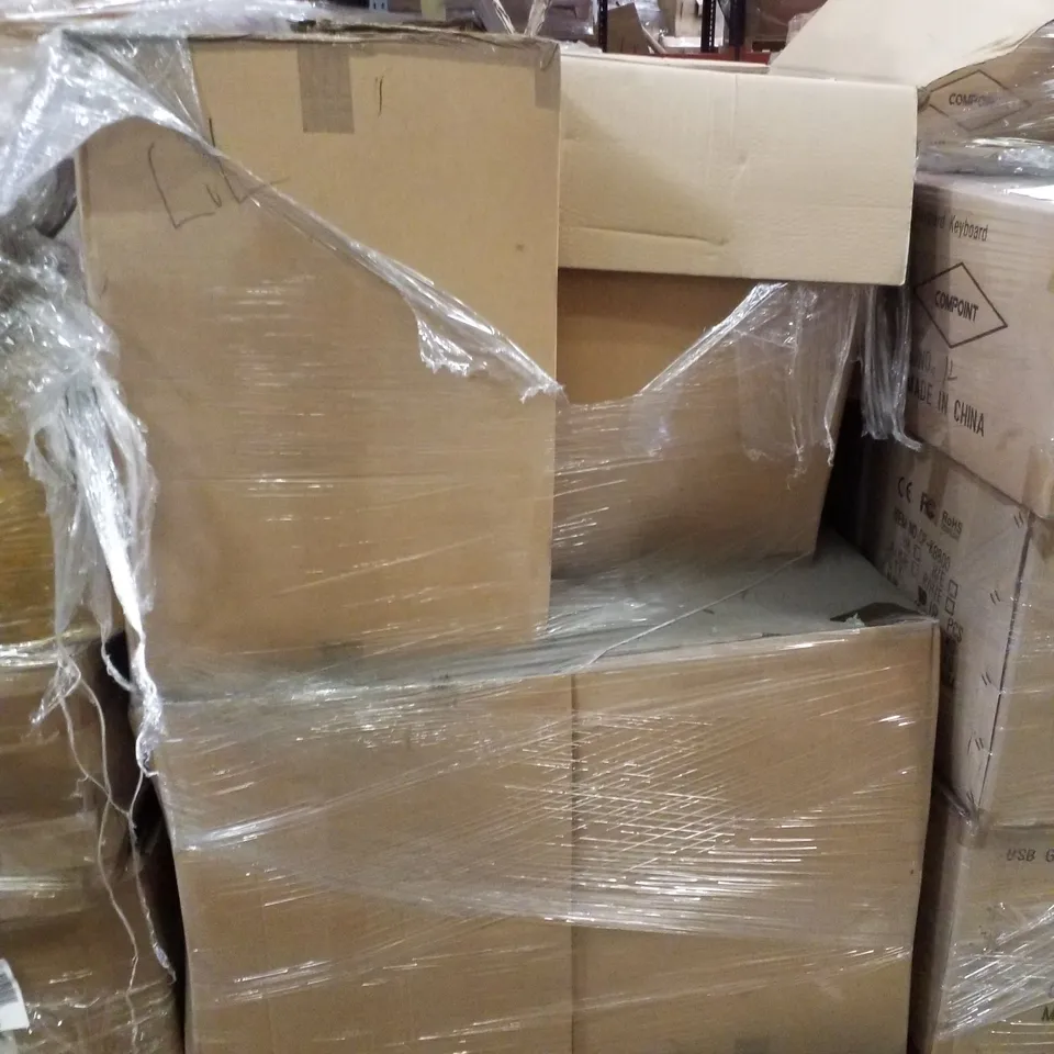 PALLET CONTAINING LARGE QUANTITY  OF DYNAMODE SURROUND SOUND HEADSETS & ASSORTED CABLES