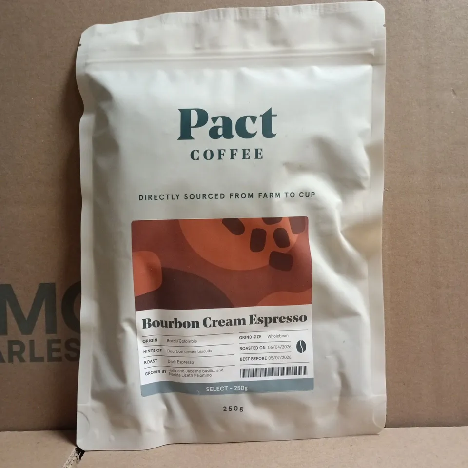 PACT COFFEE - WHOLEBEAN DARK ESPRESSO ROASTBOURBON CREAM ESPRESSO COFFEE (250G)