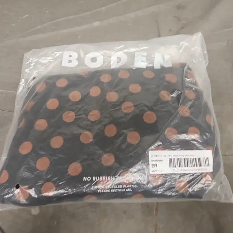 BAGGED BODEN ORLA SHORT JERSEY SHIRT DRESS IN BLACK/BROWN - UK 12R