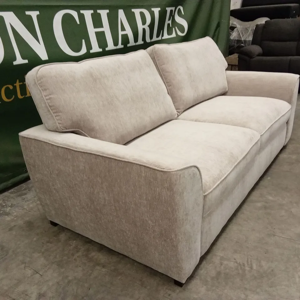 HARLOW 3 SEATER STANDARD BACK FABRIC SOFA - NATURAL RRP £649