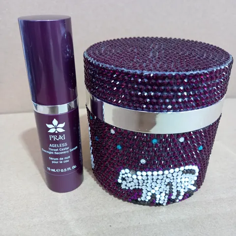 PRAI BEAUTY AGELESS THROAT AND DΓCOLLETAGE 200ML NIGHT CRΓME AND THROAT CAVIAR OVERNIGHT RECOVERY 15ML SERUM