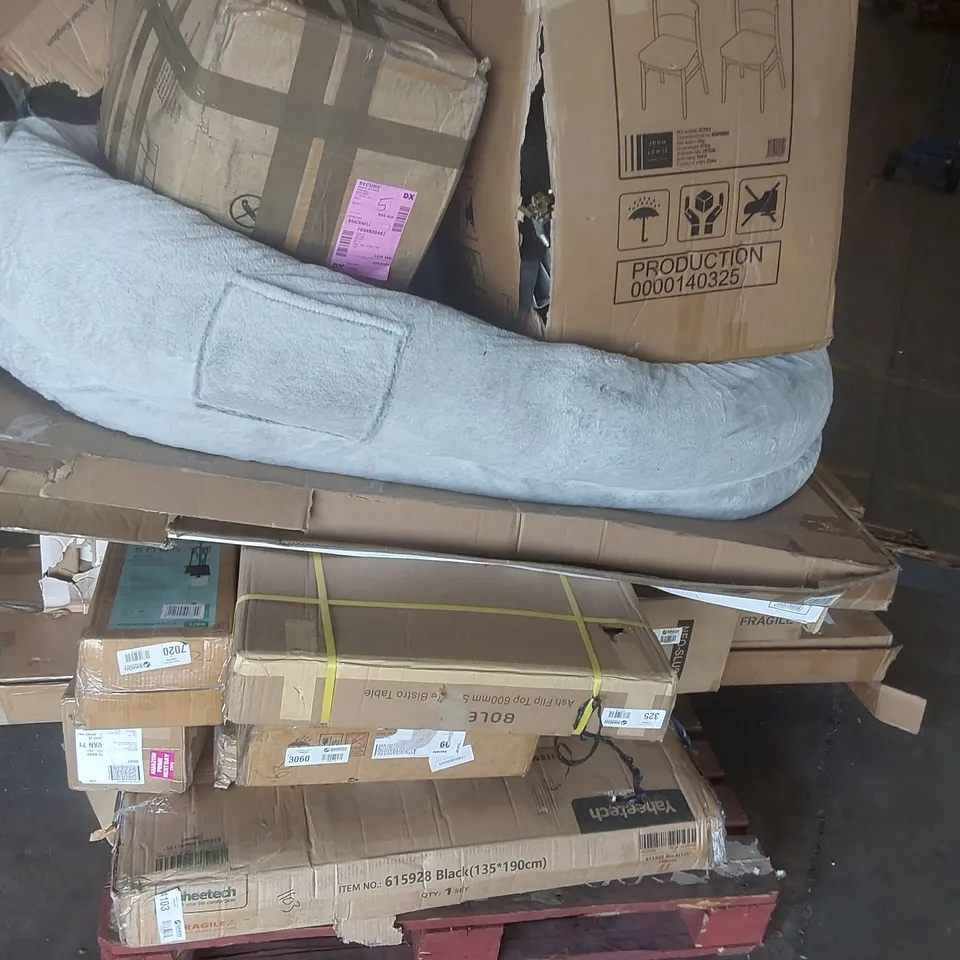 PALLET CONTAINING A LARGE QUANTITY OF ASSORTED FURNITURE PARTS ECT