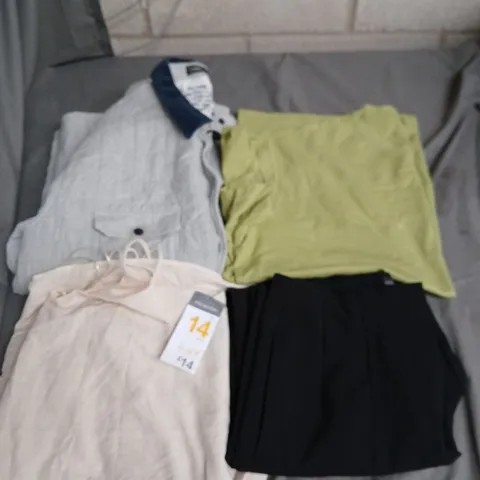 APPROXIMATELY 20 ASSORTED CLOTHING PRODUCTS IN VARIOUS STYLES & SIZES TO INCLUDE PANTS, T-SHIRTS, DRESSES ETC