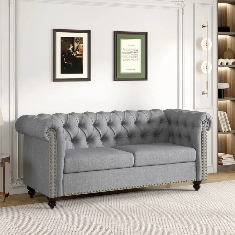 BOXED CARLENE UPHOLSTERED SOFA (2 BOX)