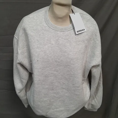 BERSHKA LIGHT GREY JUMPER - SMALL
