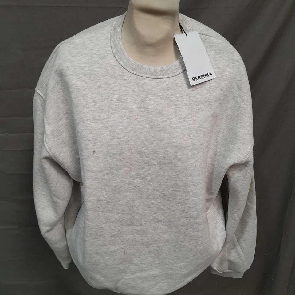 BERSHKA LIGHT GREY JUMPER - SMALL