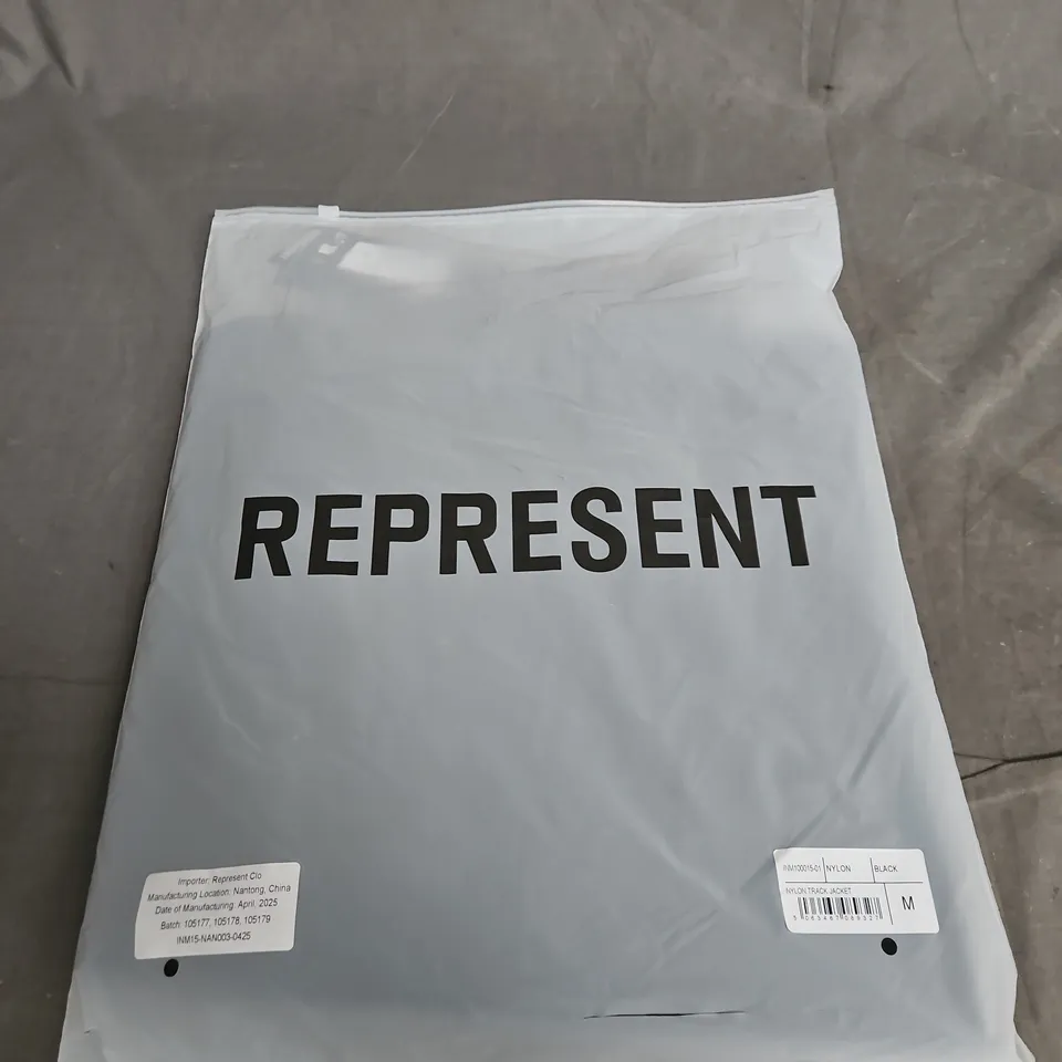 REPRESENT NYLON TRACK JACKET – BLACK, SIZE M