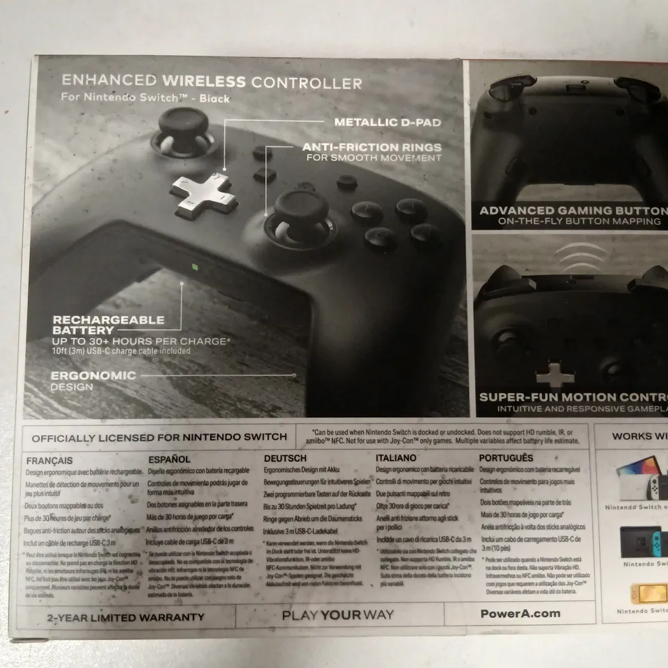 SIX BRAND NEW POWERA ENHANCED WIRELESS CONTROLLER FOR NINTENDO SWITCH – BLACK (BOXED)