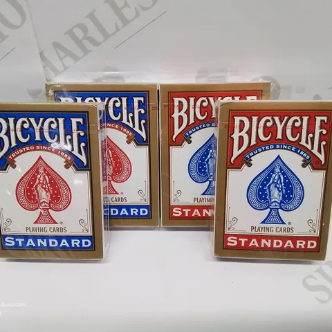 LOT OF 4 SEALED PACKS OF BICYCLE PLAYING CARDS - 2 RED 2 BLUE