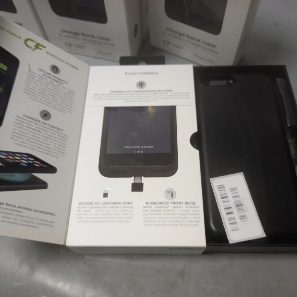 LOT OF 8 BOXED MOPHIE CHARGE FORCE CASE & WIRELESS CHARGING BASE FOT IPHONE 7 PLUS